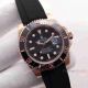 Rolex Submariner Rose Gold Rubber strap replica watch (2)_th.jpg